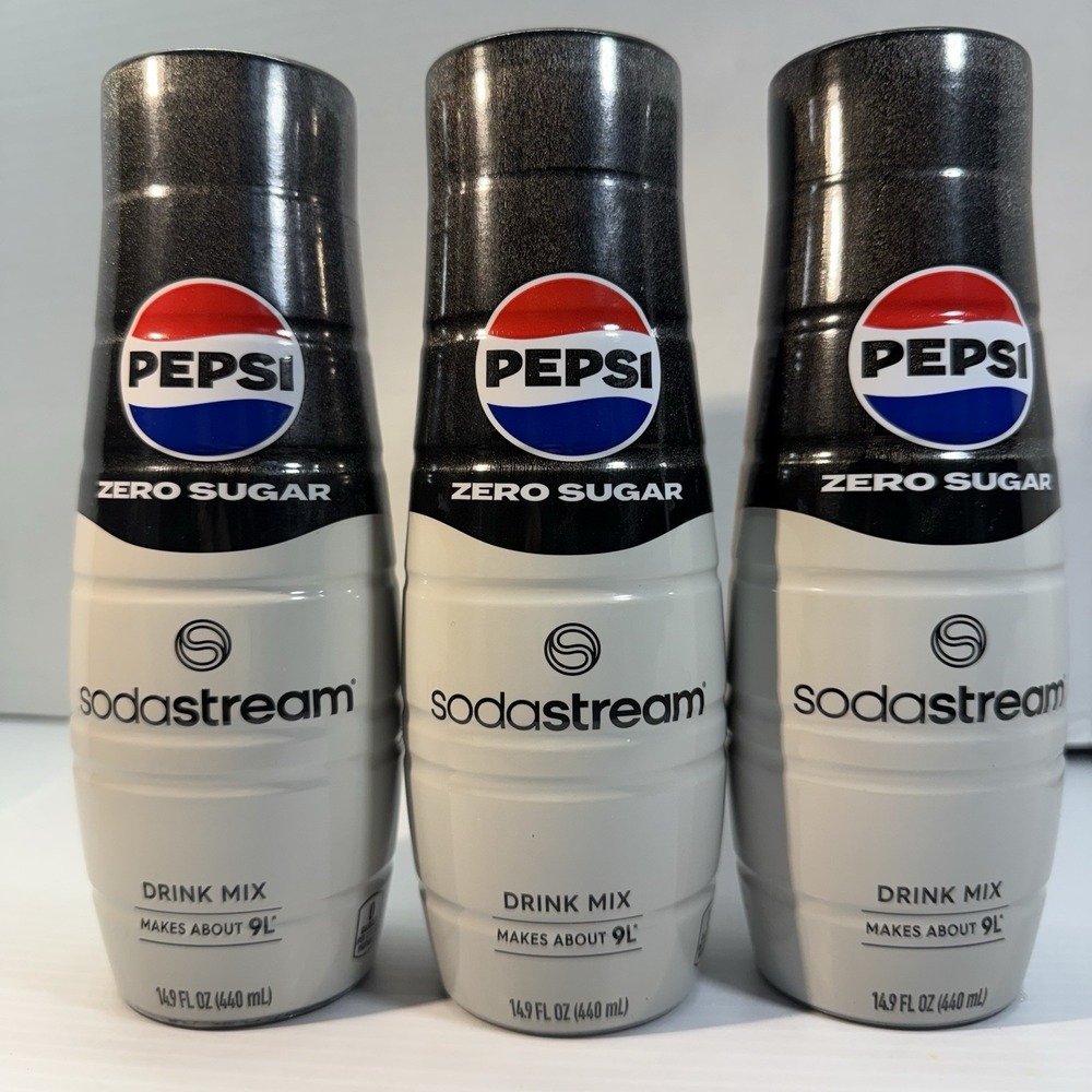 3 x Pepsi Zero SodaStream Soda Mix 14.9 fl oz  24 Servs Exp 07/25 Low Carb Keto